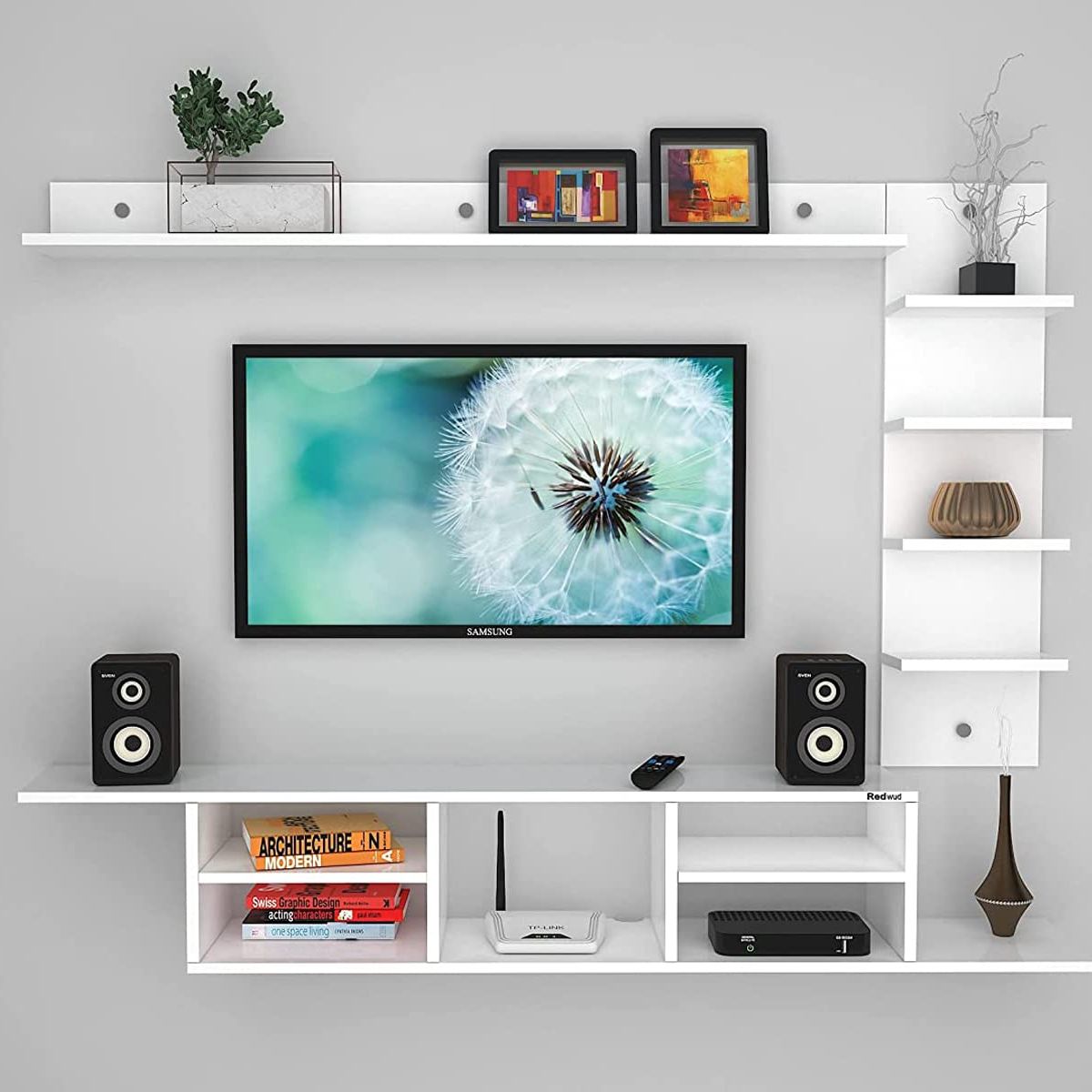 New Living Room TV Rack Design with modular units and floating shelves for modern interiors
